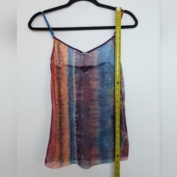 Vintage Express Rainbow Sheer Mesh Raw Hem Bow Detail Adjustable Cami Lace Trim - Picture 13 of 15